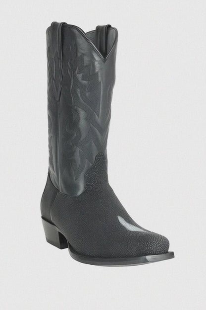 Men's Los Altos Boots Classic Genuine Stingray 7 Toe Single Stone Handmade Dress Cowboy Botas De Mantarraya - Mantarraya Boots  For Sale Online