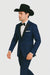 Western Suit - Trajes Para Hombres - Cowboy Formal Attire - Trajes De Novio - Peak Lapel Single Breasted Blue Suit