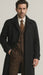 Men's  Peak Lapel Diamond Duster Overcoat Black