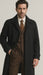 Men's  Peak Lapel Diamond Duster Overcoat Black