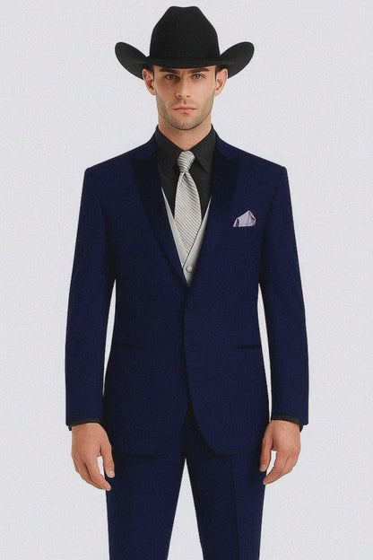 Smoking Traje - Esmoquin - Smoking Para Hombre - Navy Tuxedo