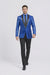Shiny Flashy Sharkskin Metallic Sapphire Blue Sequin Formal Royal Color Tuxedo Shawl Lapel Sport coat Jacket