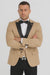 Mens One Button Peak Label Suit Tan