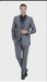 Men’s Dark Grey Shiny Two-Piece Suit – Slim Fitted Formal Jacket and Tailored Pants - Sateen Metalic in Charcoal Gray Color