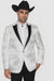 Men's Flashy Fancy Satin Shiny Tuxedos Dinner Jacket Blazer Paisley Sportcoat Silky Satin Stage Fancy Stage Party Dance White/Black