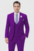 Men’s Purple Peak Lapel Suit – 2-Button Jacket with Double Breasted Vest