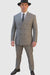 Gangster Suit - 1920 Mens Grey Pattern Suit With Grey Untochable Hat Shirt and Tie Combo