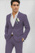 Mens Cotton Suit - Purple Summer Suit