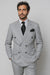Suits With Baggy Pleated Pants - Wide Leg Pants 100% Wool - Classic Fit in Grey Color by Rossiman