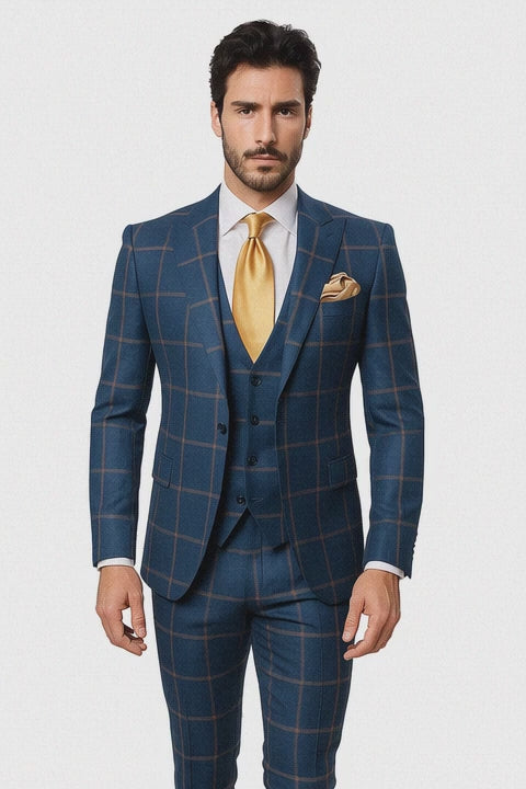 Blue with Brown Windowpane