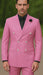 Pink Pinstripe Suit - Double Breasted Suit - Summer Suit