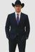 Authentic Men's Regular Fit Two Buttons Solid Dark Navy Blue Suit For Men With Flat Front Pants