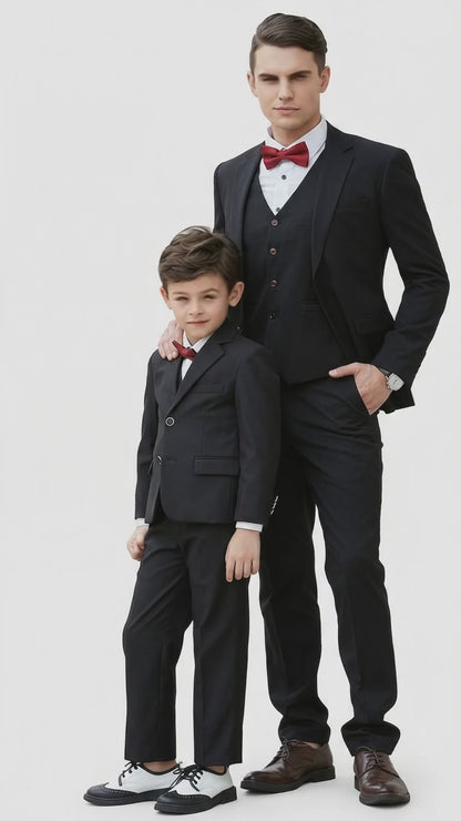 Dad And Son Black Matching wedding outfit Suits Perfect for toddler Suits wedding attire outfits