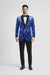Royal Blue Rose Wedding Tuxedo Jacket – Slim Fit Shawl Lapel