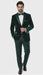 Men’s Dark Green Velvet Tuxedo Dinner Jacket – Slim Fit Formal Blazer with Satin Peak Lapel Lape