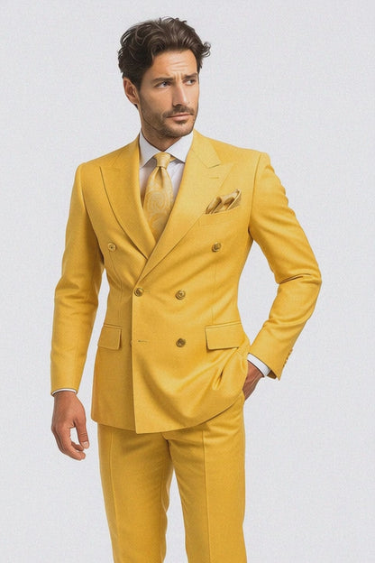  Yellow Double-Breasted Suit 