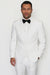 Mens Wool One Button Modern Fit Vested Shawl Prom Tuxedo in White