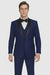 Teal Blue Indigo ~ Bright Blue Cobalt Blue (Dark Royal) Single Button Vested Black Lapel Two Toned Blue Tuxedo Shawl Collar
