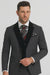 Men's Charcoal Gray 3-Piece Suit with Black Velvet Lapel – Formal Business and Wedding Attire - Gray Tuxedo