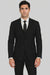 Black Birdseye Pattern Slim Fit Men's Two Button Vested Suit