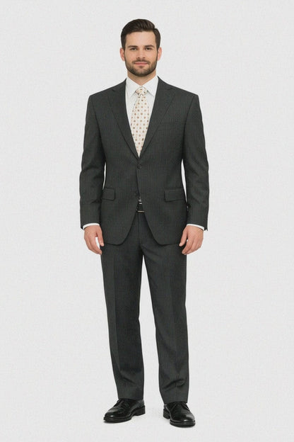 Chocolate Brown Pinstripe Modern Fit Suits 2 Button No Vents 100% Fine Affordable Men'S Dress Suit For Sale