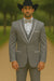 2 Button Notch Collar Rayon/Poly Eleganza Formal Modern Fit Suits Dinner Jacket/Blazer~Grey Suit Fashion Tuxedo For Men