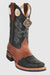 Men's King Exotic Boots Genuine Leather With Saddle Vamp Handcrafted  Black & Brown  (48112705-2)