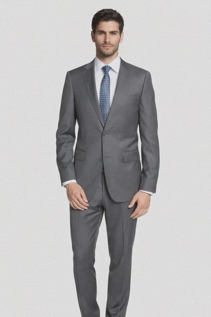 Bertolini 2PC Gray Two-button Suit Wool & Silk Modern Fit
