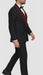 Statement Men's Black with Red Lapel Vested 100% Wool Tuxedo