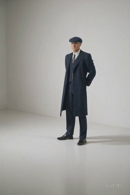Thomas Shelby Costume Jacket + Pants + Vest + Overcoat + Hat