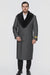 Men's Grey Full Length Wool Dress Top Coat / Overcoat