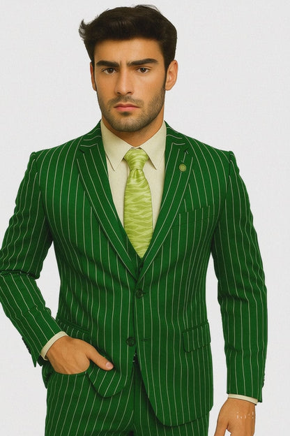 mens-gangster-pinstripe-2-button-double-breasted-vest-suit-in-hunter-or-burgundy Modern Fit