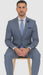 Vitali Brand Suits - 2 Button Slim Fit Sharkskin Textured Pattern Tapered Fit Suit With Vent Light Blue Online Discount Fashion Sale