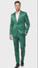 Mens Shiny emerald Green Sateen 2-Piece Slim Fit Suit – Formal Blazer and Pants Set Prom Wedding