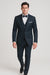 Midnight Navy Blue Wedding Tuxedo With Satin Framed Lapel