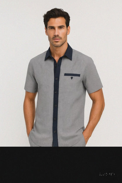 Men’s Houndstooth Walking Suit by Dreams by Zacchi – 2 Piece Lei sure Set in navy/white- $99