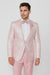 Tiglio Rosso Suit  - Classic Fit Athletic Cut 100% Wool Super 150s Italian Fabric Peak Lapel in Color Light Pink