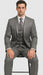 Men's Gray 2 Button Vested Suit