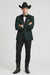 Western Suit - Trajes Para Hombres - Cowboy Formal Attire - Trajes De Novio - Peak Lapel Single Breasted Green Suit