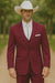 SKU#JA60892 Country Tuxedos For Weddings Mens Traje Vaquero Suit - Burgundy Tuxedo