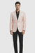 Mens Paisley Blazer - Light Pink - Blush Prom Tuxedo Dinner Jacket