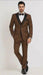 Men’s Light Brown Tuxedo Suit with Black Satin Lapel – 3 Piece Formal Wedding & Prom Outfit - Country Look