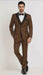Men’s Light Brown Tuxedo Suit with Black Satin Lapel – 3 Piece Formal Wedding & Prom Outfit - Country Look