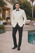 Ivory Paisley Shawl Lapel Tuxedo Jacket – Elegant Men’s Wedding & Prom Wear