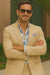 3 Piece Linen Suit - Khaki Mens Suit - Vested summer Suit