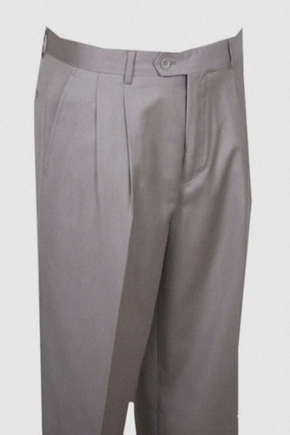 long rise big leg slacks Dress Pant Beige Wide Leg Pleated baggy dress trousers unhemmed unfinished bottom