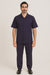 Mens 100% Mens Linen Suit - Fabric–Dark Navy ~ Mens Walking Casual Two Piece Summer Short Sleeve Shirt & Pants Sets ~ Two Piece Mens Walking Outfit For Sale Pant Sets