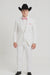 Western Suit - Trajes Para Hombres - Cowboy Formal Attire - Trajes De Novio - Notch Lapel Besom Pocket One Button White Suit