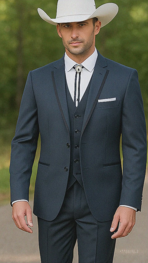blue suit