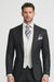 Men'S Black 2 Buttons Chalk Bold Stripe ~ Pinstripe Double Breasted Shawl Collar 1920'S 30'S Fashion Vintage Pattern No Vest Included Suit
